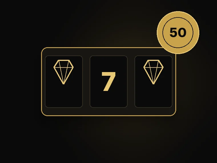 Up to 50 Free Spins promotion illustration for Luxury Casino